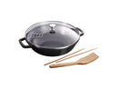 STAUB Pánev Wok skleněnou poklicí 30 cm/4,4l šedý