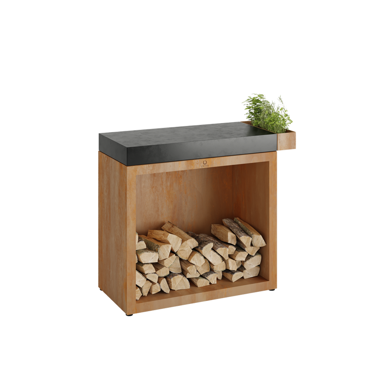 OFYR Butcher Block Storage 90 Corten Ceramic Dark Grey