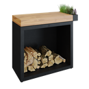 OFYR Butcher Block Storage 90 Black Teak Wood