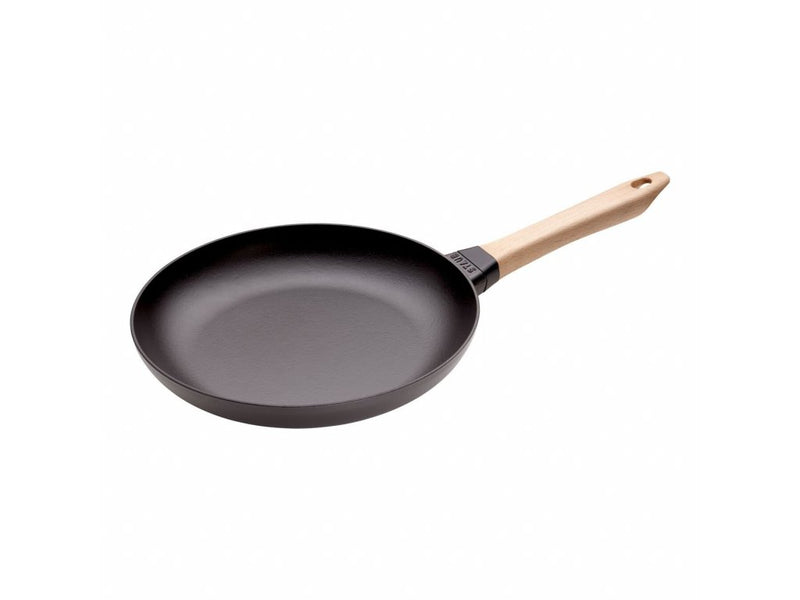 STAUB Pánev na palačinky 28 cm s přísl. dřevěná rukojeť černá