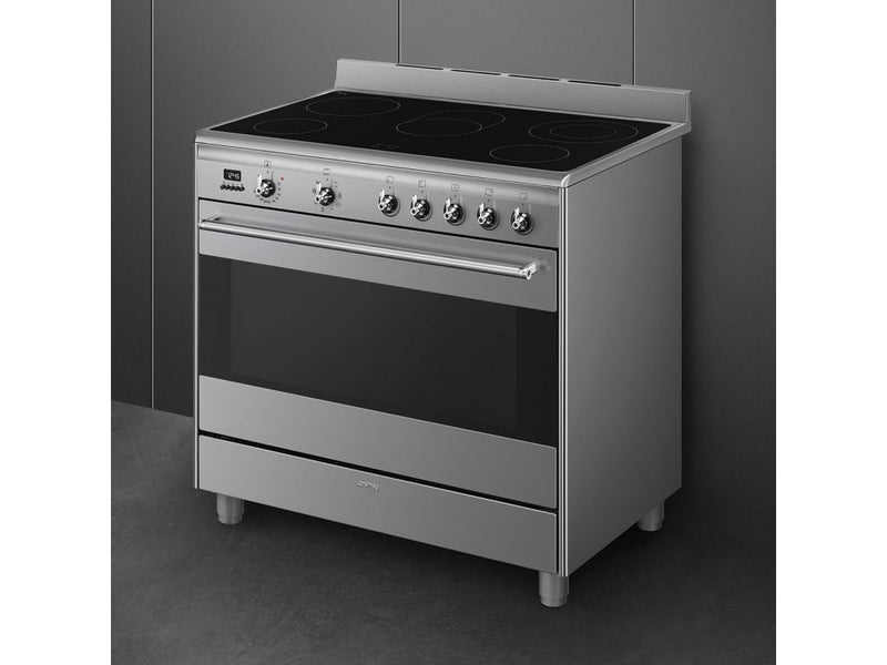 SMEG, zadní stěna KITC9X9-1 pro 90 cm varná centra/sporáky Classici, dxšxh: 896x750x42 mm, nerezová