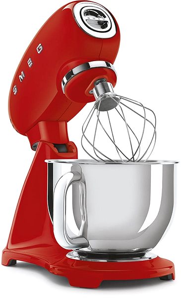 SMEG 50's Retro Style kuchyňský robot s nerezovou miskou 4,8 l červený