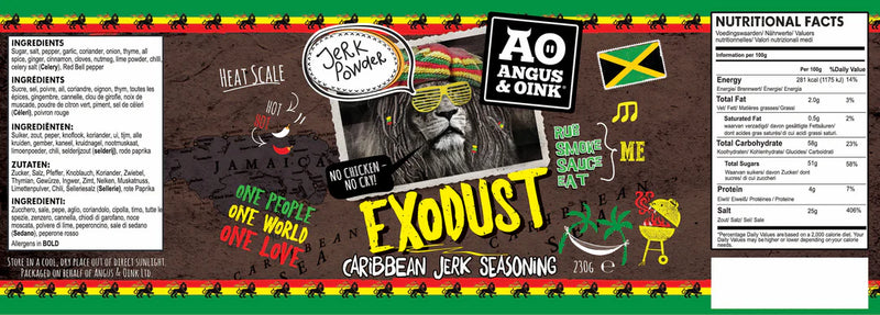 BBQ koření Exodust Caribbean Jerk 230g Angus & Oink