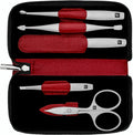 Zwilling Beauty BT TWINOX Asian Comp. manikúra 5 ks kůže červená na zip  97094-002