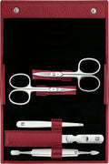 Zwilling Beauty BT Classic Inox manikůra 5ks kůže červená (2ks nůžky) 97438-003