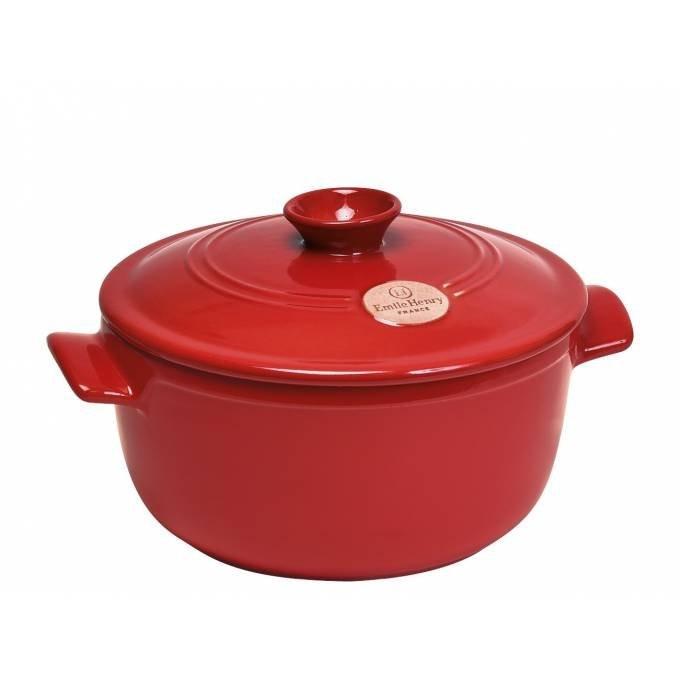 Emile Henry FLAME Hrnec kulatý s poklicí 28,5 cm / 5L pepřová (4553) 794553
