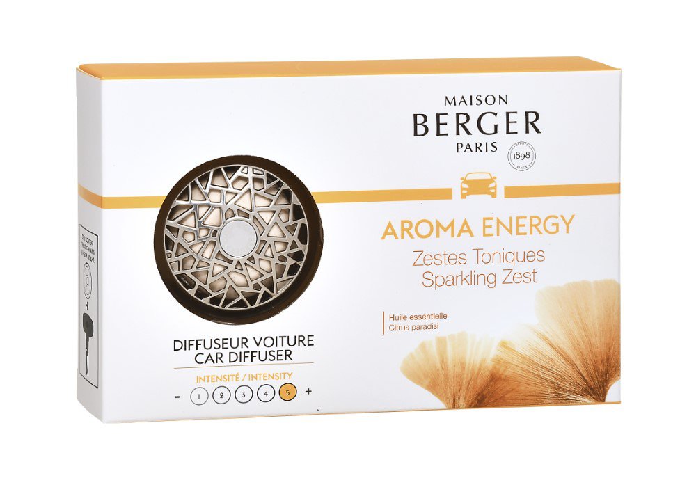 Maison Berger Paris CAR difuzér do auta Aroma s náplní Sparkling zest/Čerstvé tonikum chromový 6402