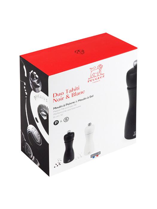 Peugeot TAHITI set mlýnek na pepř a sůl ZIRLION 15 cm černý/bílý 2/2426000