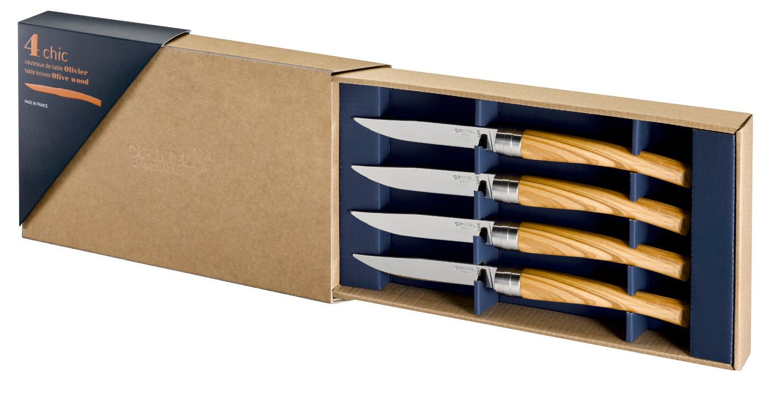 Opinel nůž steakový set 4ks oliva - 2022 002481