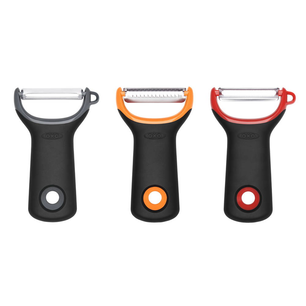 OXO Good Grips škrabka na zeleninu a ovoce set 3, různé vzory 11244100