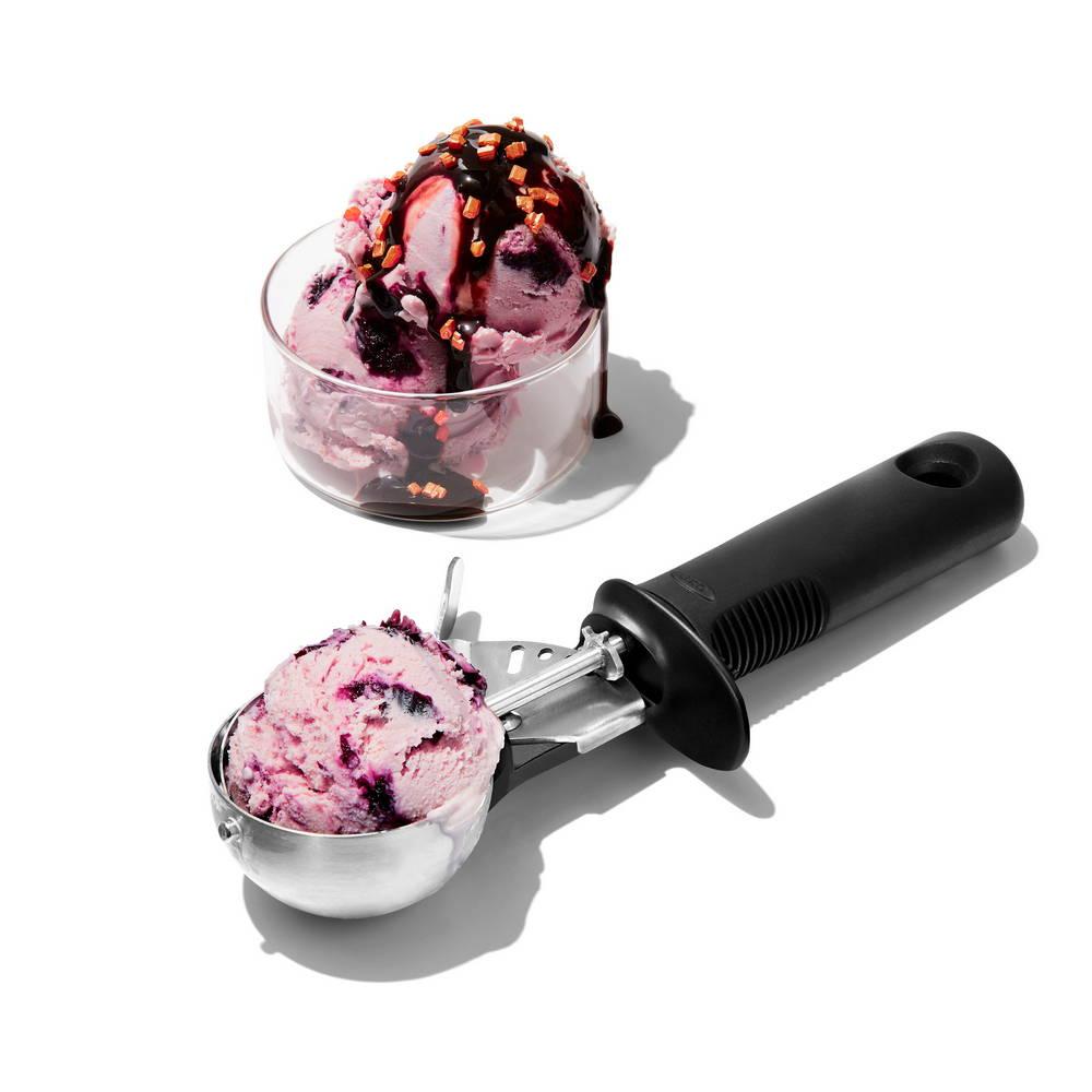 OXO Good Grips nerezová lžíce na zmrzlinu s výklopným mechanismem 11295100