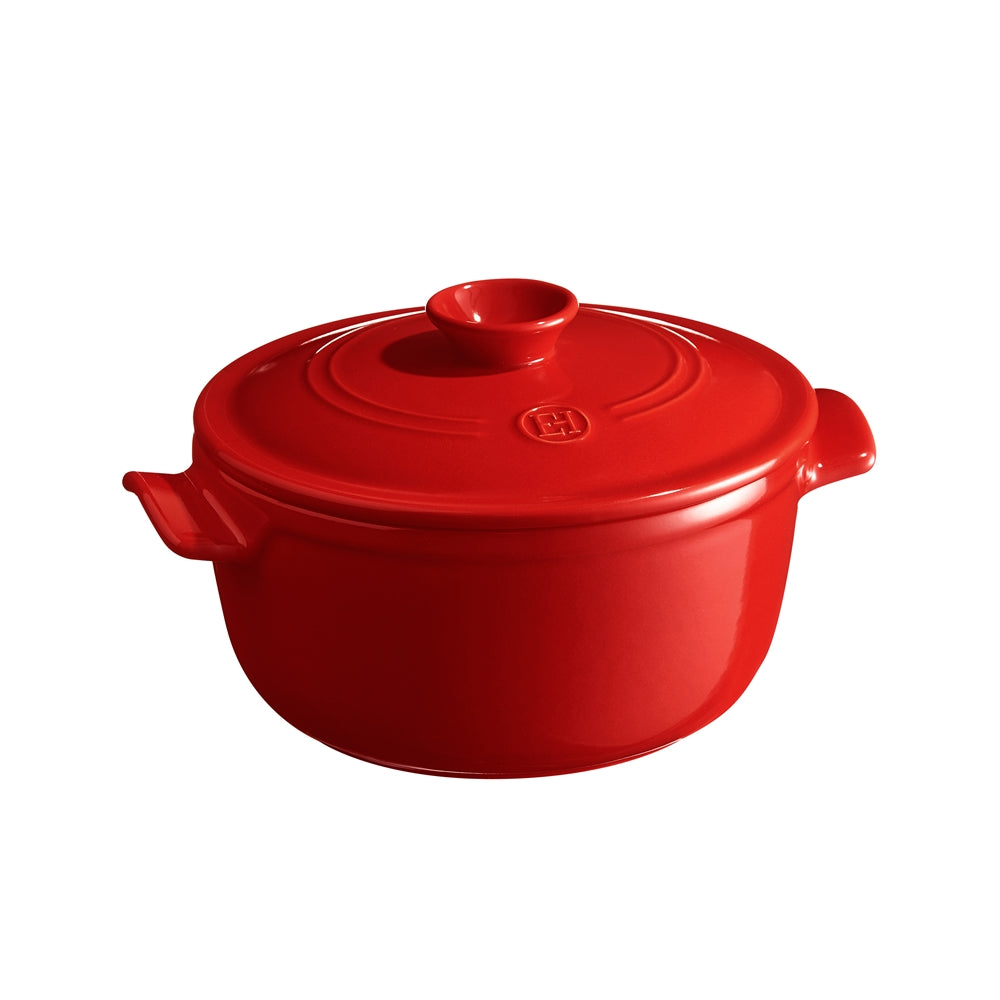 Emile Henry EH FLAME Hrnec kulatý s poklicí 22 cm/2,5 granátová (45252) 344525