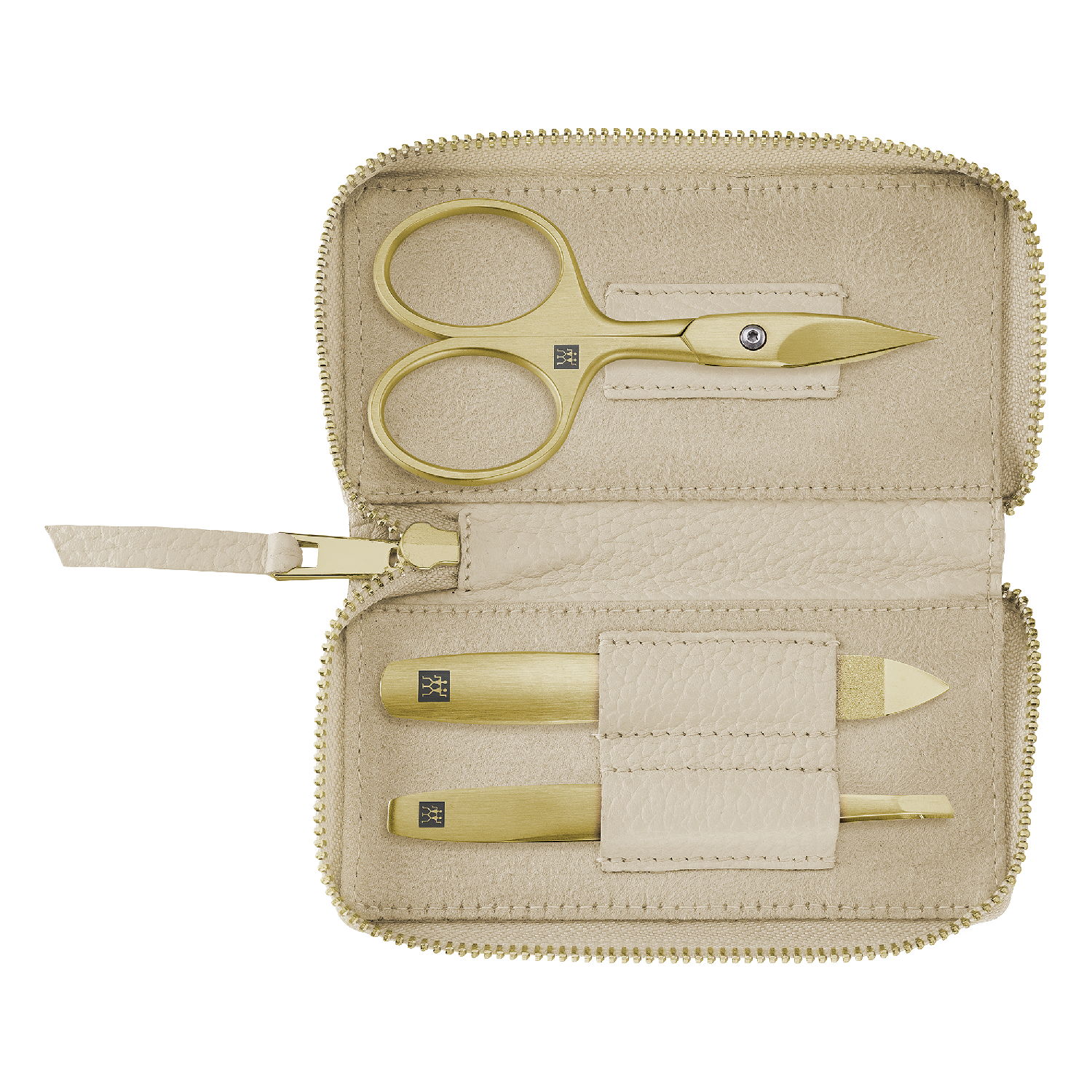Zwilling Beauty BT PREMIUM manikúra kůže zlatá 3 ks (nůžky, pilník, pinzeta)  97747-001-0