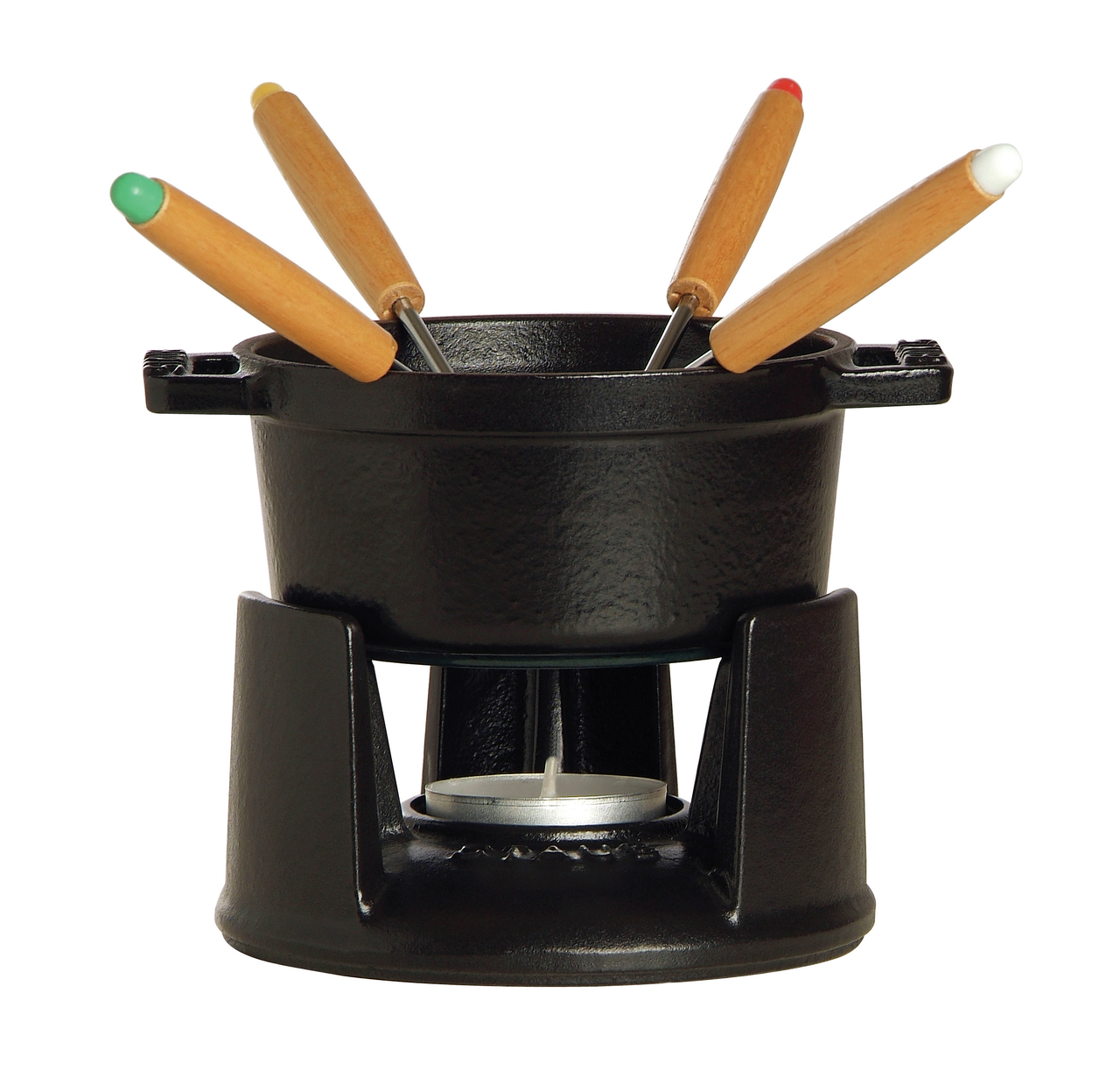 Staub STAUB Mini fondue set 4ks vidličky 10 cm/0,25l svíčka černý 1004139