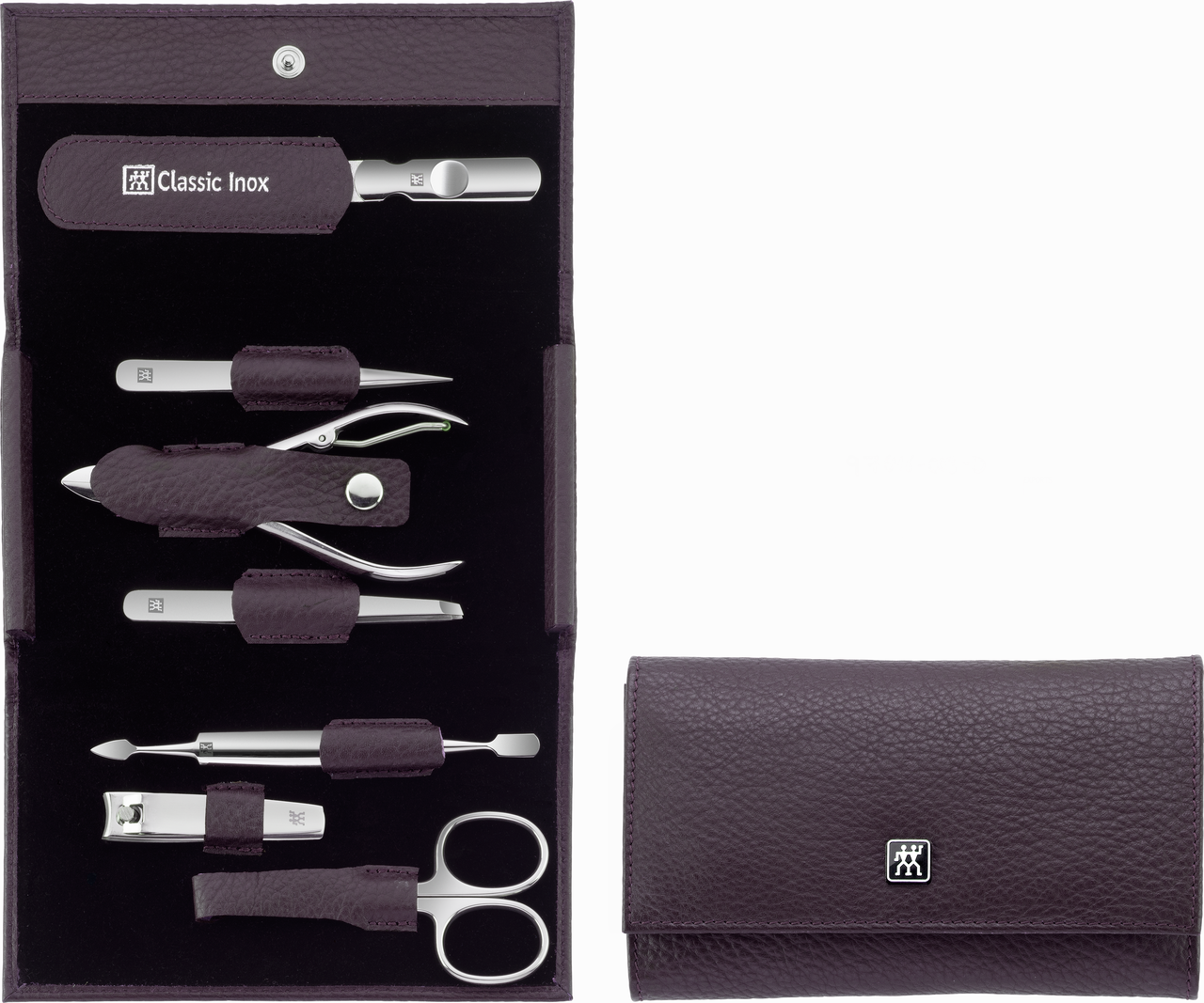 Zwilling Beauty BT Classic INOX manikúra 7 ks kůže fialová 97646-008