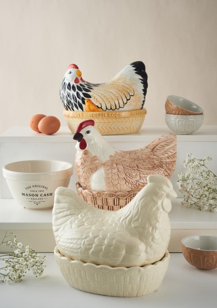 Mason Cash Cream Hen mísa s víkem ve tvaru slepice bílá 2010.019