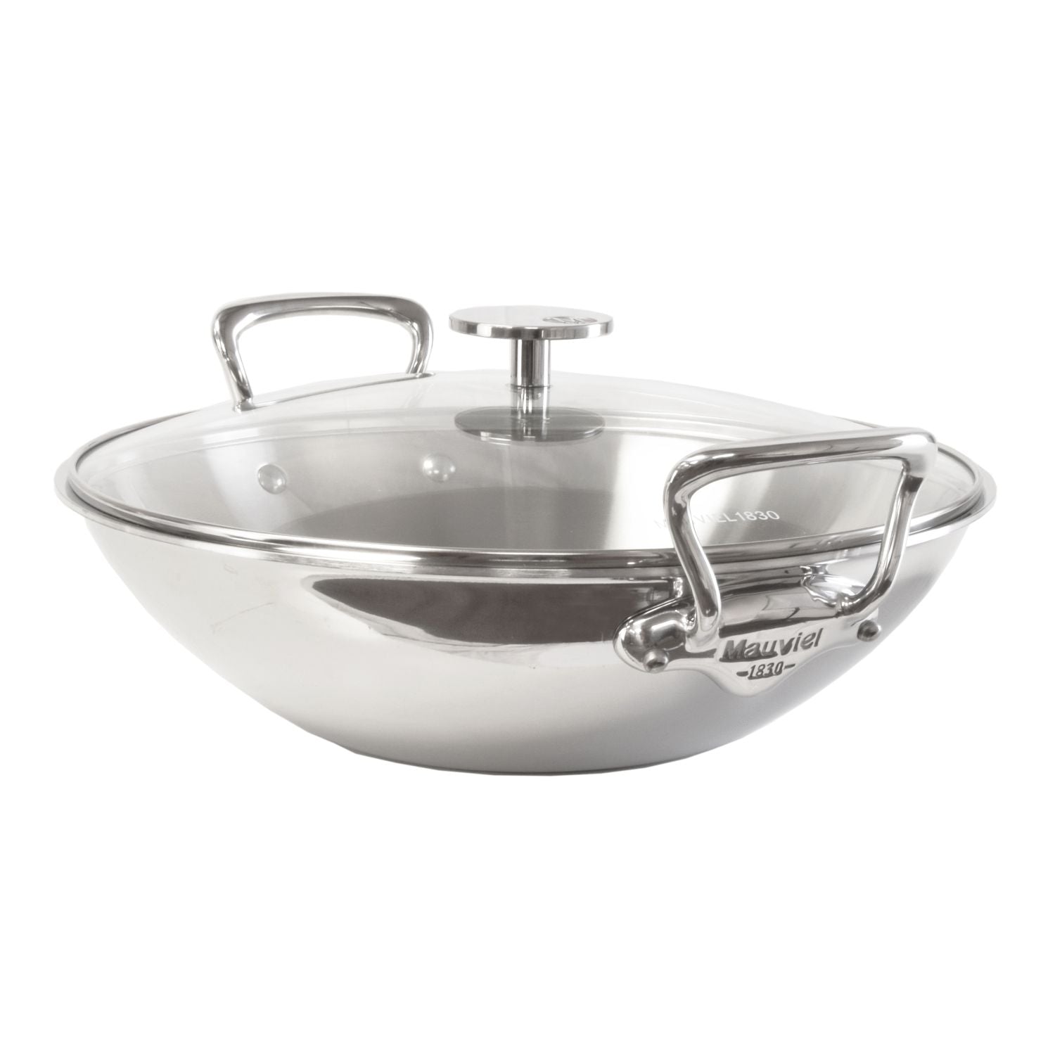 Mauviel M'cook pánev Wok 32 cm s poklicí sklo úchyt nerez 522432