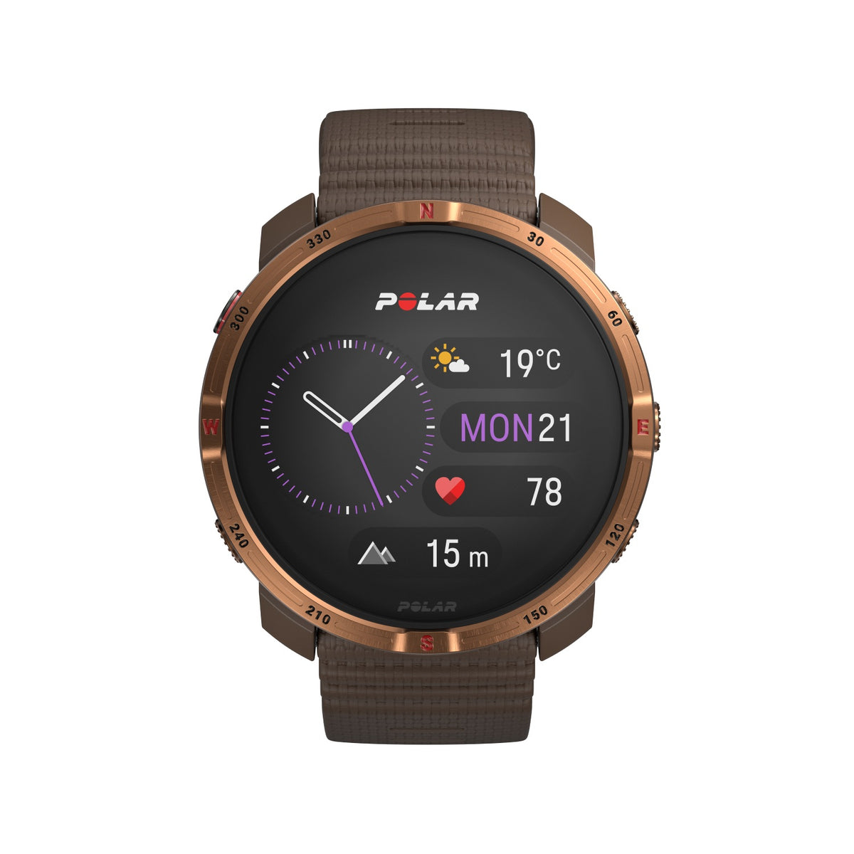 Polar Grit X2 sporttester S-L hnědá 900115135