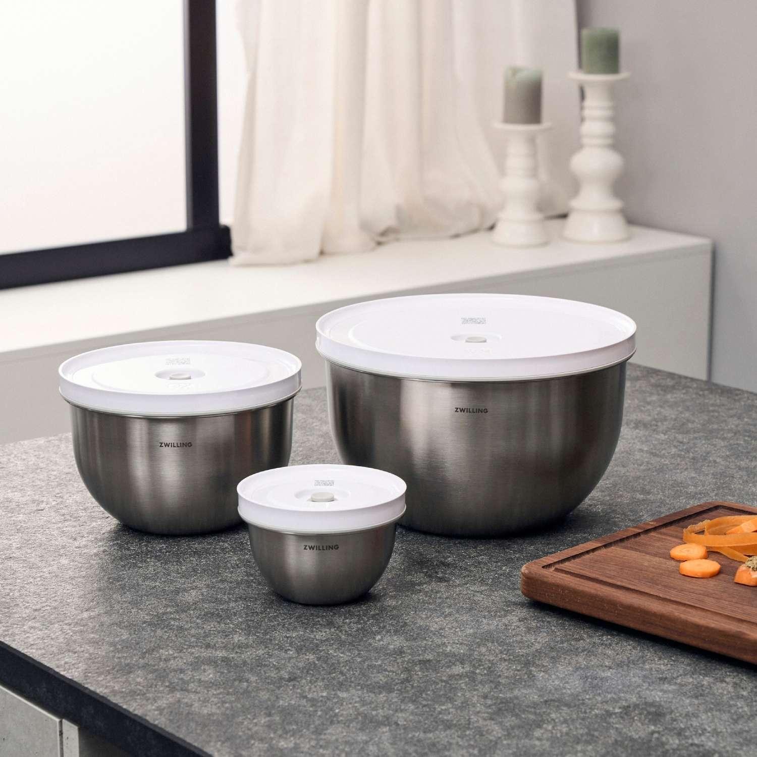 Zwilling Fresh & Save sada 3 nerezových mís s vakuovacími víky  1031017