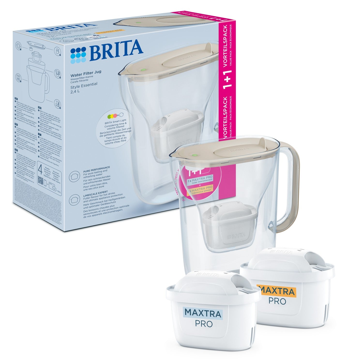 Brita Style ESS 2,4l, písková, + (2 filtry) PO+PL 1057797