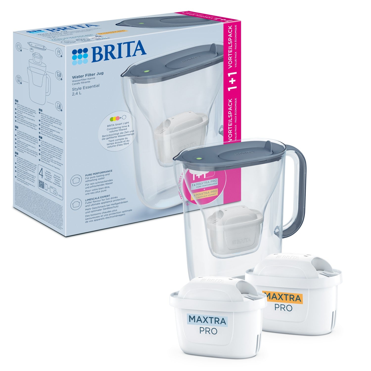 Brita Style Essential 2,4l, šedomodrá, + (2 filtry) PO+PL 1057796