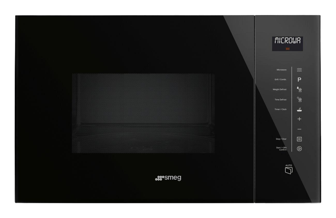 SMEG_MDA SMEG kompaktní mikrovlnná trouba FMI125, 38 cm, 5 funkcí, objem 26 l, černá FMI125N