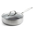 GreenPan GENEVA soté pánev 24 cm s poklicí, nerezová CC004782-001