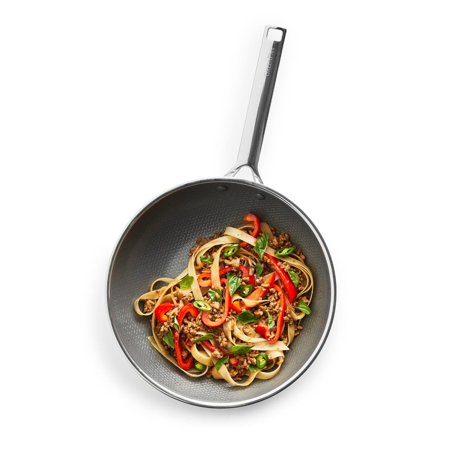GreenPan APEX wok pánev, 28 cm, nerezová CC010199-001