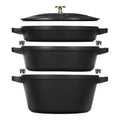 Staub Cocotte set hrnců 3  ks + poklice, 24 cm, černá 1010886