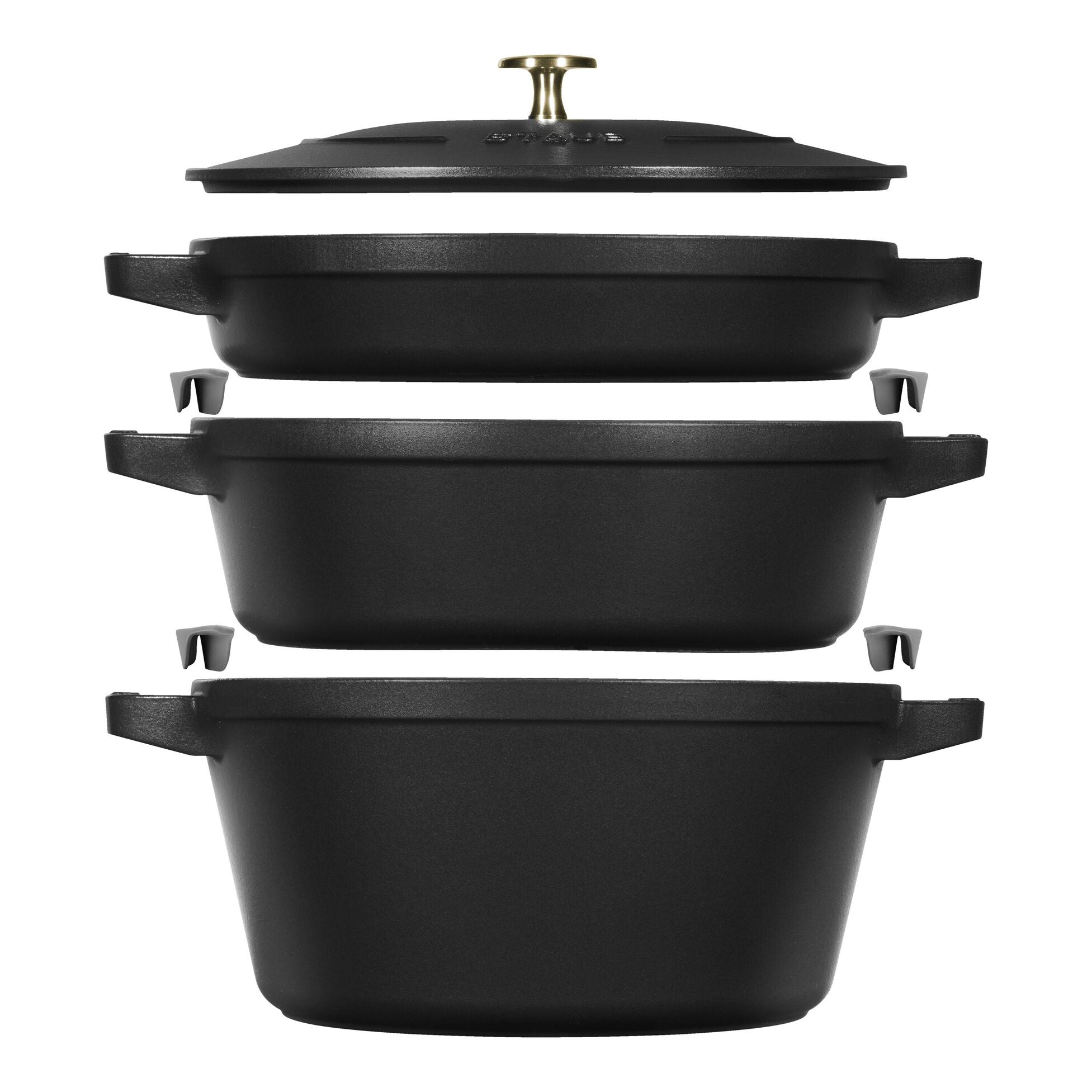 Staub Cocotte set hrnců 3  ks + poklice, 24 cm, černá 1010886