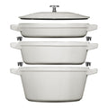 Staub Cocotte set hrnců 3  ks + poklice, 24 cm, bílý lanýž  1010892