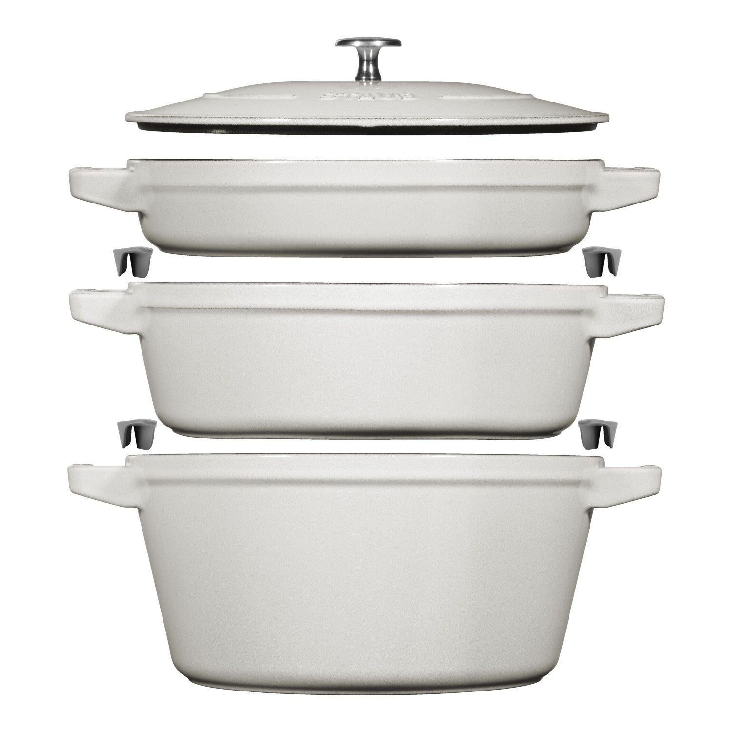 Staub Cocotte set hrnců 3  ks + poklice, 24 cm, bílý lanýž  1010892