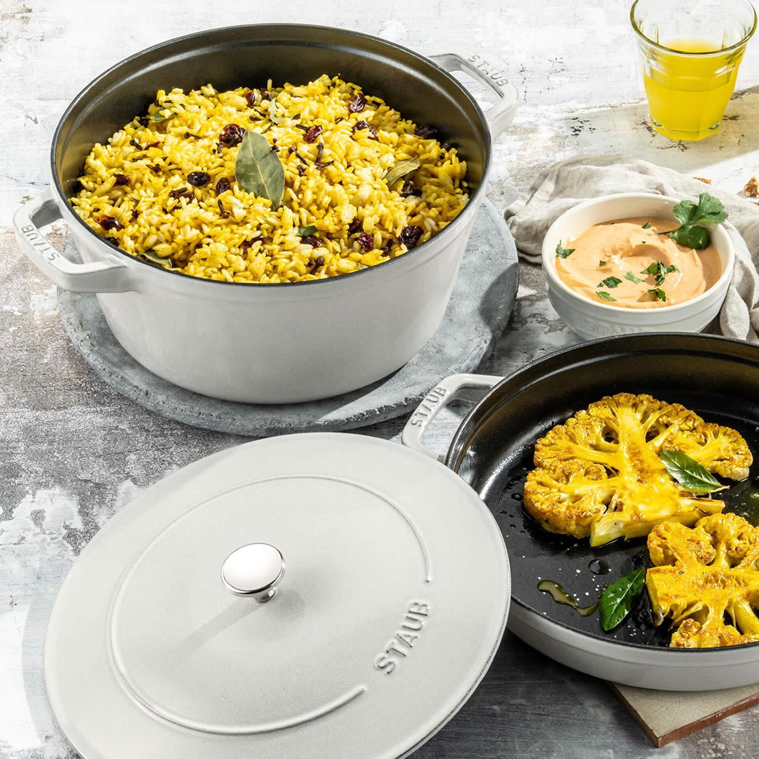 Staub Cocotte set hrnců 2 ks + poklice, 24 cm, bílý lanýž 1010879