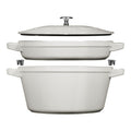 Staub Cocotte set hrnců 2 ks + poklice, 24 cm, bílý lanýž 1010879