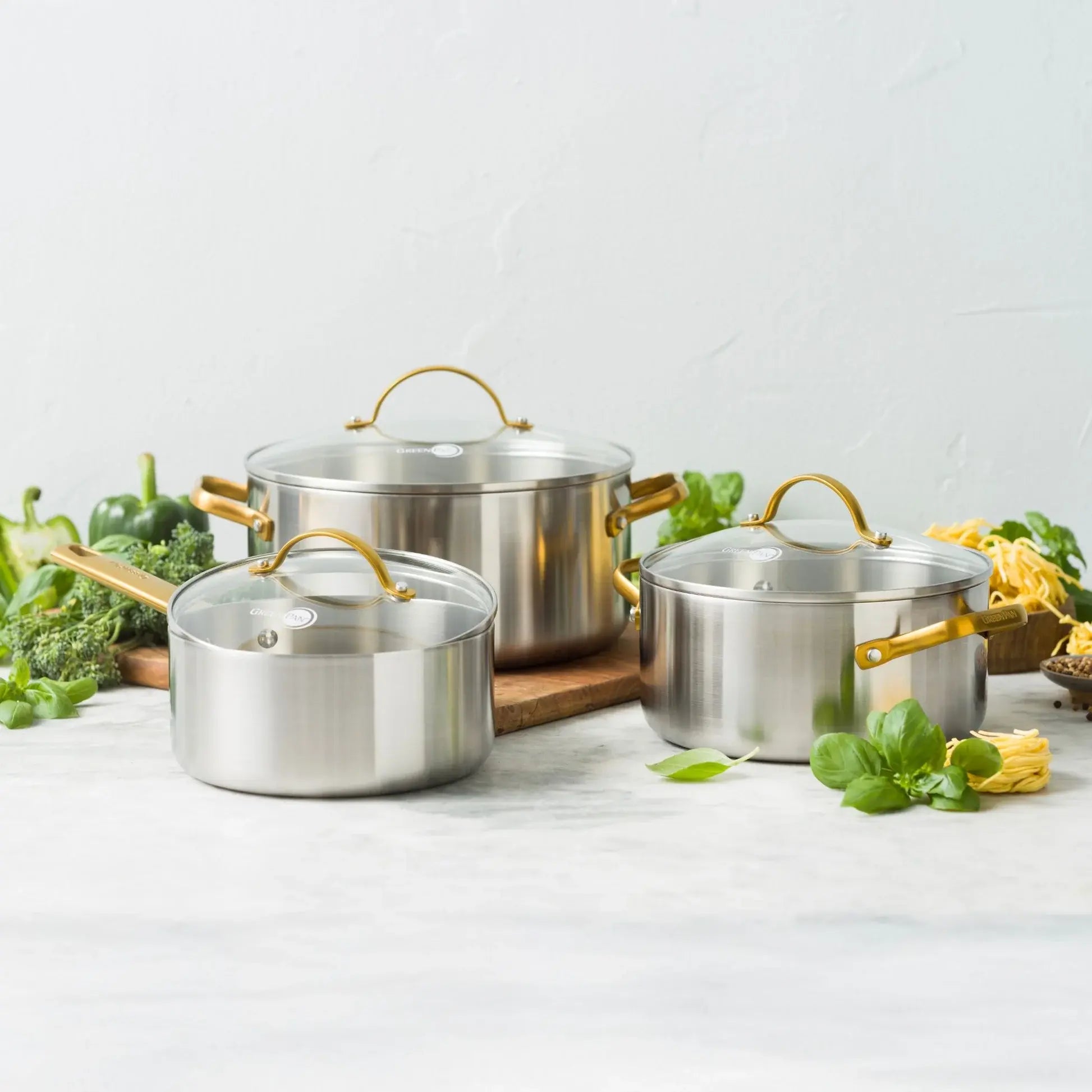 GreenPan PADOVA 6ti dílná sada nádobí, celonerezová  CC010168-001