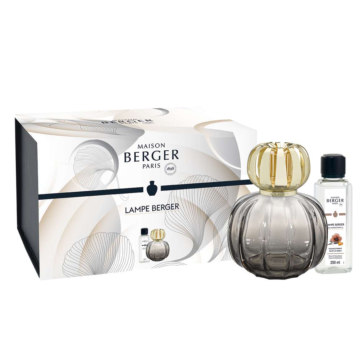 Maison Berger Paris Corali lampa 0,37l s náplní Samet z orientu šedá 4878