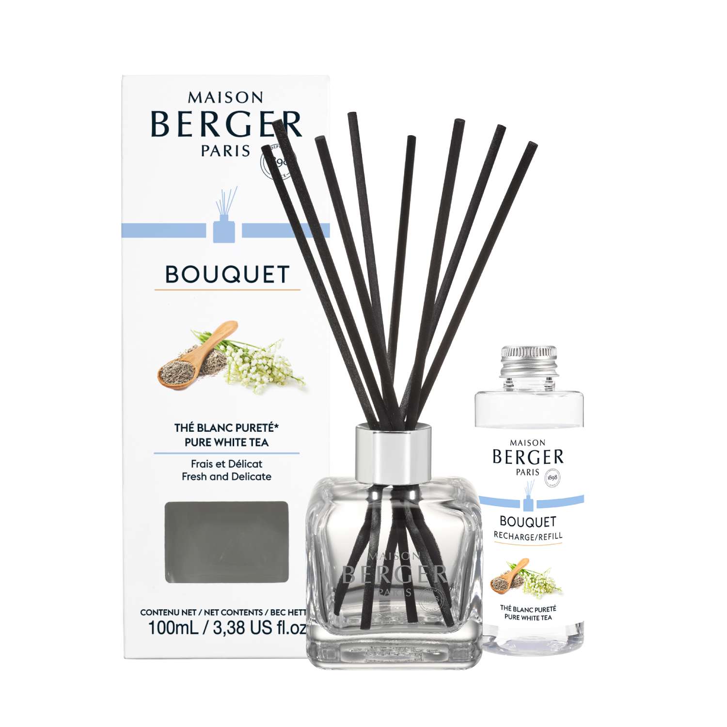 Maison Berger Paris BERGE RPure White Tea/Čistý bílý čaj difuzér kostka s náplní 0,1l  7921