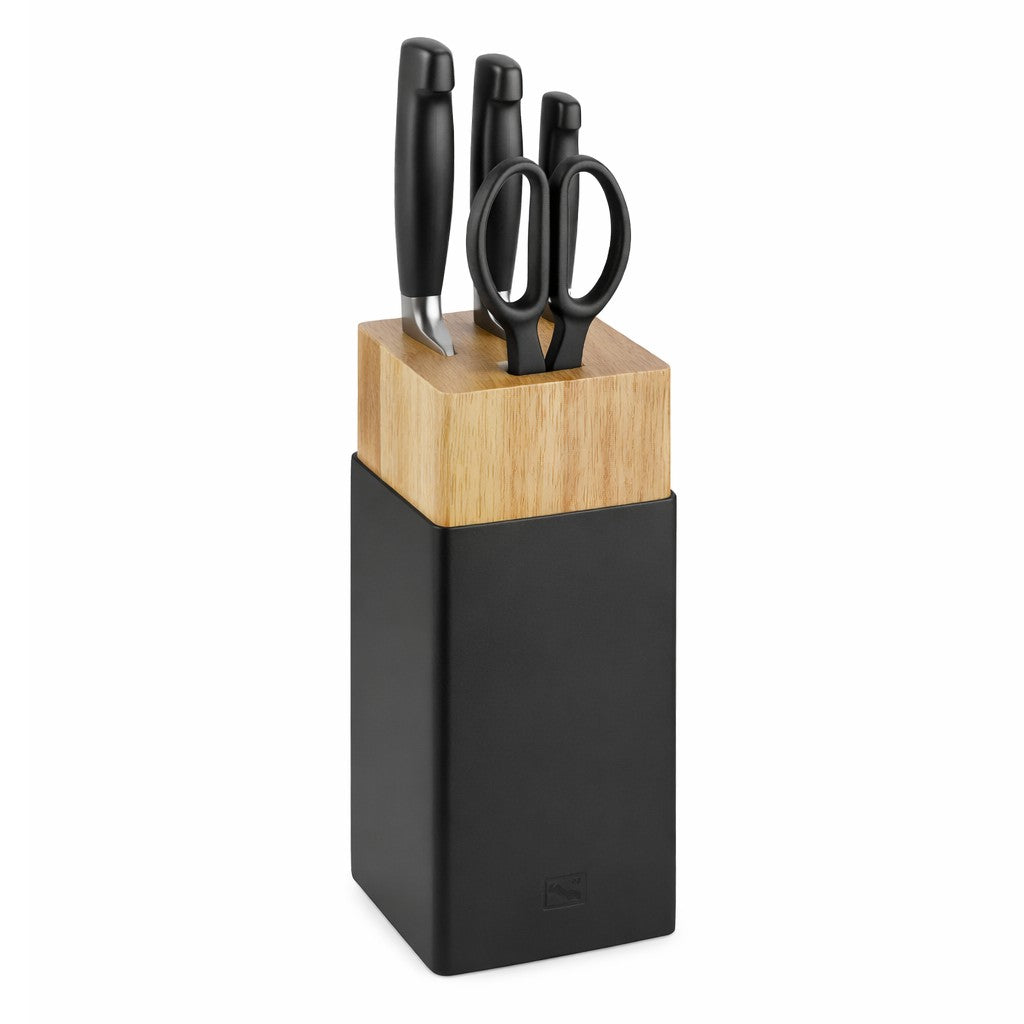 Zwilling FOUR STAR, blok s noži, 3 nože, 1 multiúčelové nůžky, 5 ks, dřevo, černá 1029531