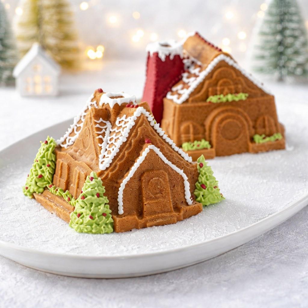 Nordic Ware Forma na bábovku Pohádkové domečky 5cup stříbrná 86748