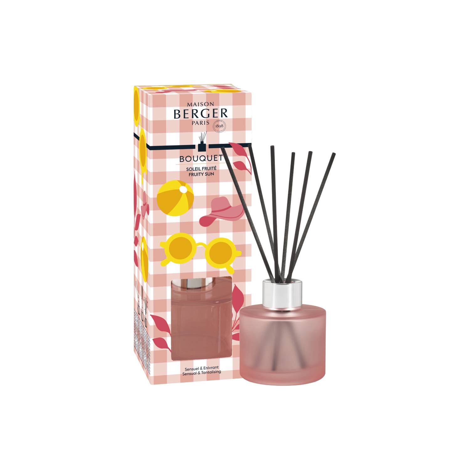 Maison Berger Paris Summer mini difuzér 0,09l s vůní Slunečné ovoce růžový 7892