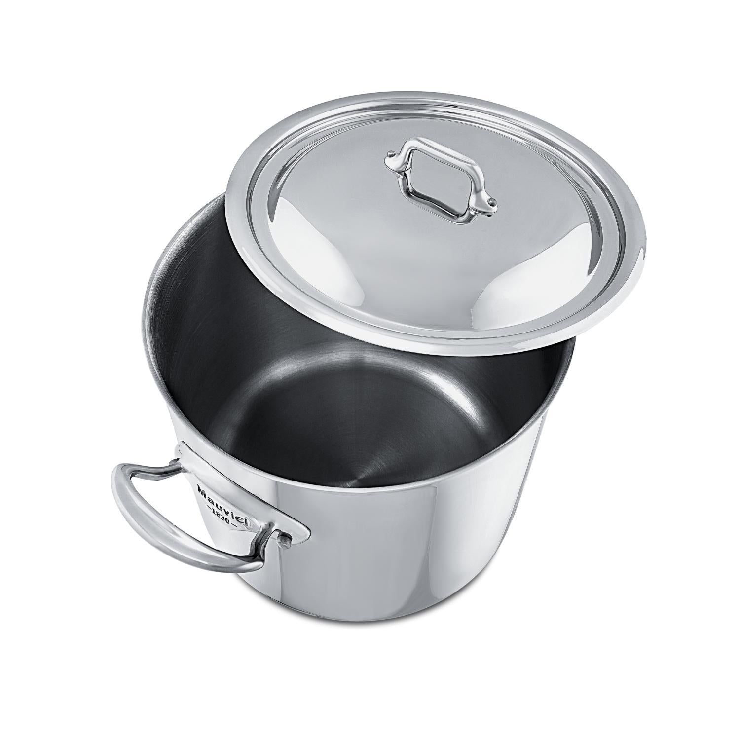 Mauviel M'cook Hrnec vysoký s poklicí 24 cm úchyt nerez  523225