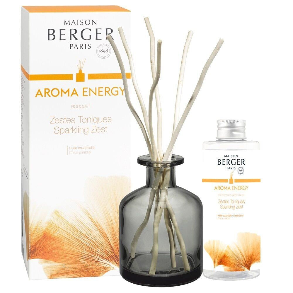 Maison Berger Paris Aroma Energy difuzér s náplní Sparkling Zest/Čerstvé tonikum 0,18l šedý  7717