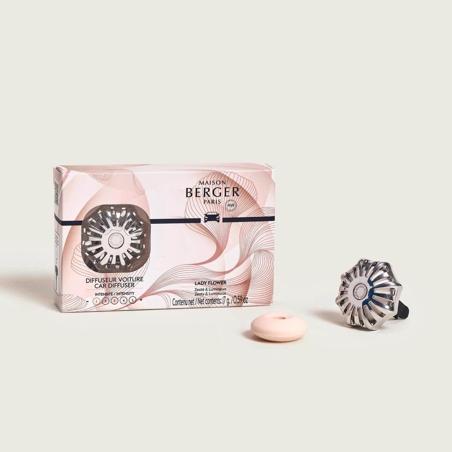 Maison Berger Paris CAR Corali difuzér s náplní Lady Flower stříbrný 7874