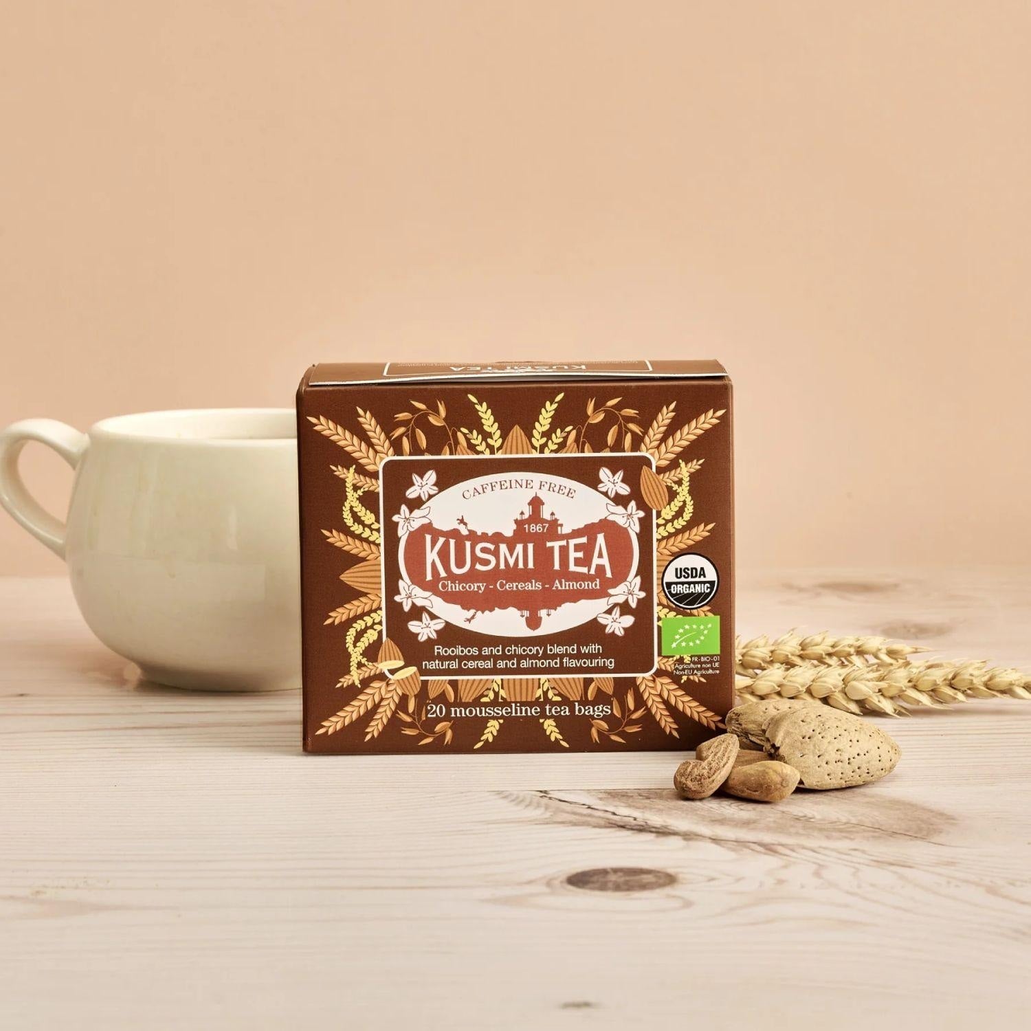 Kusmi Tea Organic Rooibos s čekankou a cereáliemi krabička s 20 sáčky 40g 21341A1120