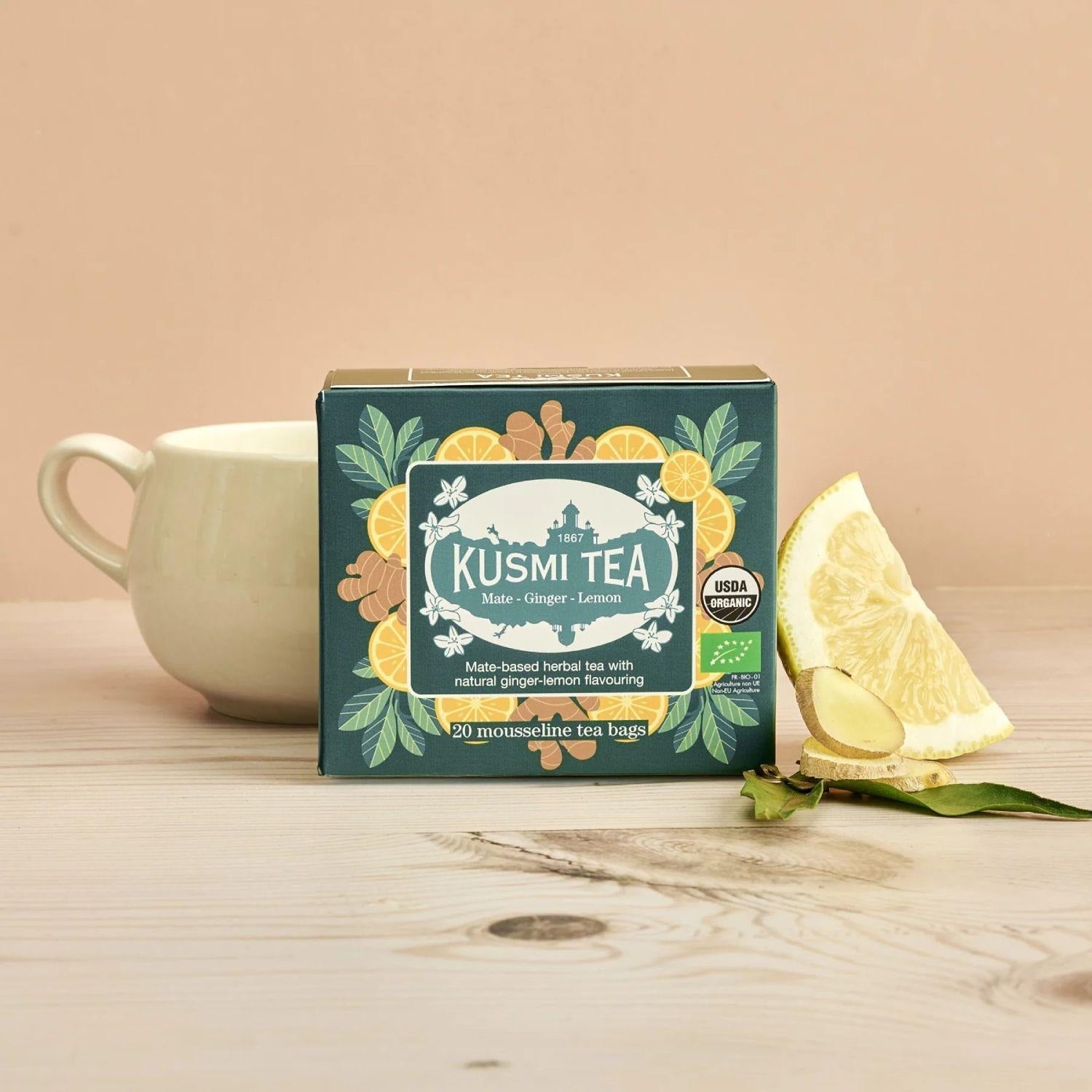 Kusmi Tea Organic maté se zázvorem a citronem krabička s 20 sáčky 40g 21344A1120