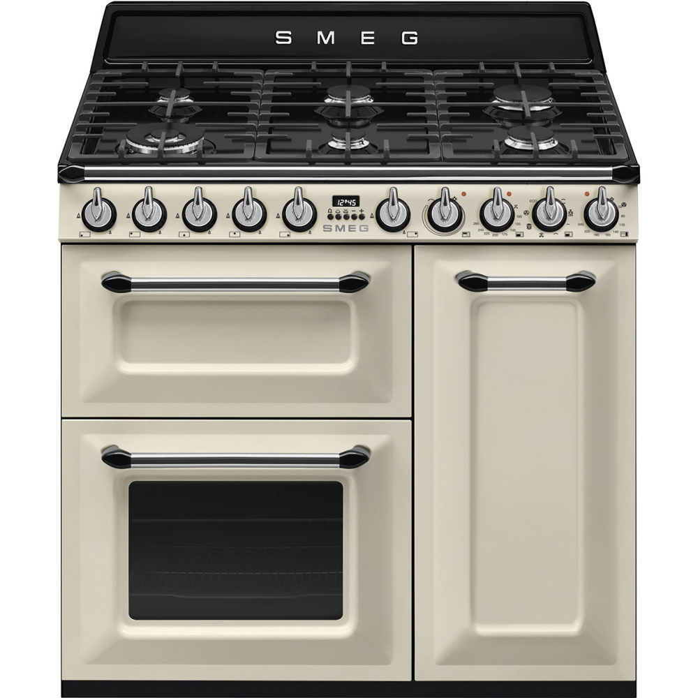 SMEG_MDA SMEG varné centrum TR93, 90 x 60 cm, plynová varná deska, 3 trouby, objem 61/62 l